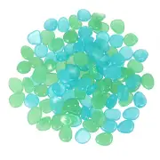 Glowing Stones 300 Pcs Glow in the Dark Rocks Fish Tank Decor Light Blue-Green