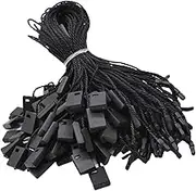 Haobase 1000Pcs 6.6 Inch Hang Tag String Nylon Snap Lock Pin Loop Fastener Hook Ties Clothing Price Tag Rope Black