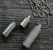 Titanium EDC Waterproof Tablet Pill Box Case Medicine Storage Capsule Pandent
