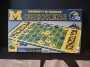 Checkers Game Set UNIVERSITY OF Michigan NCAA Master Pieces NEW MIB