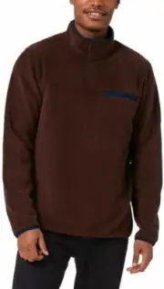32 Degrees Men’s Quarter Snap Pullover, Red (Maroon), XL