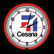 15" CESSNA Aircraft Sign Red Double Neon Clock Man Cave Garage Airplane Hangar