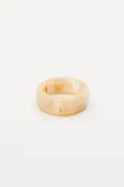 White Plastic Chunky Ring - Size ONE, Women's Ring
