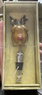 Cypress Home Bobble Head Rudolph Wine Stopper NIP