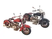 Set 2 Metal Vintage Motorcycle 2 Assorted 27x16cm