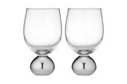 2pc Tempa Astrid 15.5cm Crystal Wine Glass Champagne Glassware Drink Set SLV
