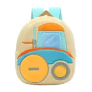 ANYKIDZ 3D Apricot Forklift School Backpack Cute Vehicle With Cartoon Designs Children Toddler Plush Bag For Baby Girls and Boys
