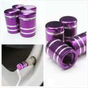 wheel rim tire stem air valve cap purple x4 round shape universal aluminum vc2p5