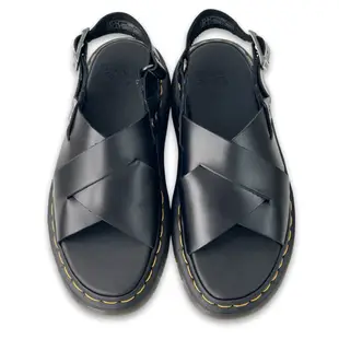 Dr.Martens 馬汀 ZANE BRANDO 交叉露趾涼鞋 真皮素面中性款馬丁 夏季平底扣環休閒鞋 30765001