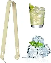 Thickened Cocktail Tong, Rhombus Ice Sugar Cube Tong, Slim Design Stainless Steel Ice Tongs for Easy Access in Tight Spaces(Gold Plating)