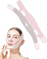 Face slimming band, reusable V face lifting tape, double chin mask, double chin remover, face tape, double chin reducer, V-shaped face masks for lifting and contouring, pink