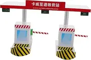 Toll Station Playset for Boys Interactive Traffic Model with Manual Barrier Educational Plastic Highway for Imaginative Play and Traffic