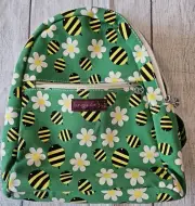 Bungalow 360 Small Mini Backpack Bee Flower Print Natural Canvas New with Tags