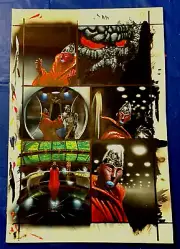 Original artwork page / Battlestar Galactica / LUCIFER in 5 of 6 panels / WOW !!