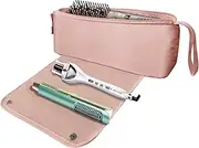 Curling Iron Holder, Waterproof Zippered Divided Straightener Holder, Portable Flat Iron Case with Strap for Hair Dryer, Multifunctional Curling Iron Organizer
