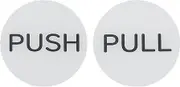 uxcell 1Set Push Pull Door Stickers, 3in Push and Pull Signs Plate Acrylic Vertical Self-Adhesive for Doors Glass Window Business Stores, Round, Silver