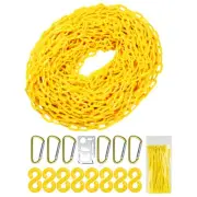 Yellow Plastic Chain - 65 32 50 Feet Plastic Safety Barrier Chain for Crowd C...
