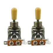2PCS LP SG Guitar Switches 3 Way Pickup Toggle Selector Switch Cream Tip Caps