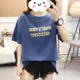 【現貨】韓系寬鬆圓領套頭上衣女字母印花學生服百搭簡約短袖T恤