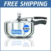 Elegant Silver 3L Pressure Cooker with Induction Compatibility & Easy Cleanup
