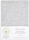 NEW Burt's Bees Baby Fitted Crib Sheet, 28" x 52", Jersey, Gray White Stripes