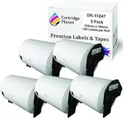 Cartridge Planet 5 Pack Compatible Label Roll for Brother DK-11247 DK11247 103mm x 164mm 180 Labels per Roll for Brother QL1050 QL1050N QL1060N QL1100 QL1110NWB Label Printer