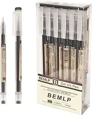 Gel ink Pen 0.35mm Black Liquid Ink Rollerball Gel Pens Quick Drying fine point Pens Ballpoint Japanese Pens Premium School Office student Exam Writing Stationery Supply 12 Pcs/Set (Black)