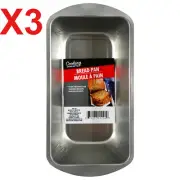 3-PACK Steel Cooking Concepts 9x5x3 Tin Bread Loaf Bake Pan
