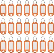 uxcell Plastic Key Tags with Split Ring Label Window Identifiers ID Keychain Tags, 4.7x2mm Fit for Name Luggage (50Pcs, Orange)