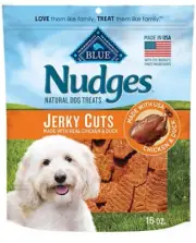 BLUE Nudges 804289 Chicken and Duck Flavor Jerky Cuts Natural Dog Treats, 16 oz.