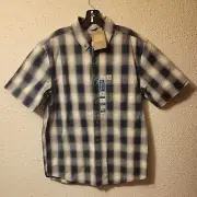 Carhartt Men's Size Medium Blue Button-up Shirt Relaxed Fit