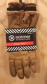 Isotoner Signature Luggage Micro Suede Gloves w/Silky Micro-Luxe Lining, XL- $40