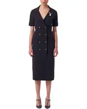 Carolina Herrera Double-Breasted Knit Wool-Blend Sheath Dress