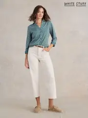 White Stuff Green Annie 100% Cotton Jersey Shirt (E75365) | $104