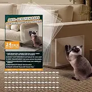 24PCS Cat Scratch Furniture Protector,Large Sizes Cat Couch Protector Self-Adhesive Anti Cat Scratch Deterrent, Cat Sofa Protector 3 Size for Choice,60 Pins