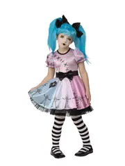 Little Skelly Doll Girl Costume for Kids