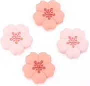 GeekShare 4PCS Silicone Game Console Thumb Grip Caps, Kawaii Cherry Blossom Joystick Cover Compatible with Switch/OLED/Switch Lite (Sakura)