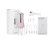 white 350ml Portable Dental Flosser Oral Irrigator Water Flosser Irrigation Tooth Cleaner W/ 5pcs Nozzles