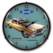 Retro Nostalgic 1973 Chevy Monte Carlo LED Lighted Backlit Man Cave Wall Clock