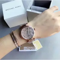 在飛比找Yahoo!奇摩拍賣優惠-【Michael Kors】MK5868玫瑰金晶鑽羅馬數字時