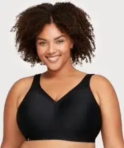 Glamorise Magiclift Seamless Wire-Free Sports Bra - Black (Size 16H)