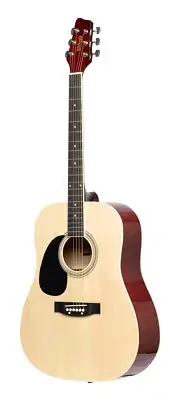 Stagg Left Hand Dreadnought Acoustic Guitar, Natural