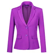 Cloudstyle Women's Business 2 Button Slim Fit Blazer Purple M