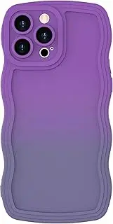 miyonsin Case for iPhone X/XS Case, Wave Curly Frame Design for Women Girls, Cute Wavy Gradient Color Phone Case, Soft TPU SLiquid Silicone Camera Protection Phone Cover for iPhone X/XS, Violet Grey