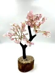 Natural Rose Quartz Gemstone Tree|Healing Crystal for Luck, Prosperity, and Life