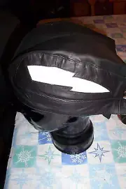 NWT! $40 RIVER ROAD LEATHER SKULL CAP-BLACK/WHITE-OSFA