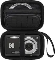 Elonbo Camera Carrying Case for Kodak PIXPRO FZ55 / FZ53 / FZ45 / FZ43 16MP Digital Camera, Vlogging Camera Storage Holder Trave Bag, ​Mesh Bag Fits Batteries, Cable, Memory Card, Card Reader, Black