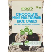 Macro Mini Multigrain Rice Cakes Vegan Chocolate 58g