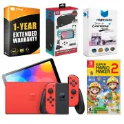 Nintendo Switch OLED Mario RED Edition + Mario Maker 2 + Accessory Gamer Kit