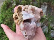 Spirit Quartz Amethyst Crystal Skull, semi polished Healing intuition unusual